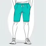 teal knee-length shorts image